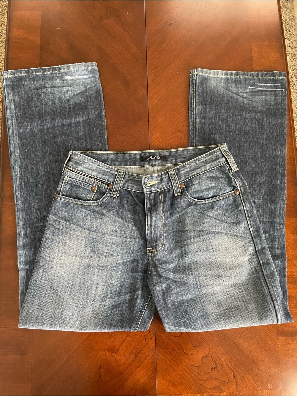 Marc Ecko Cut & Sew Bootcut Denim Faded Wash Relaxed Leg W32